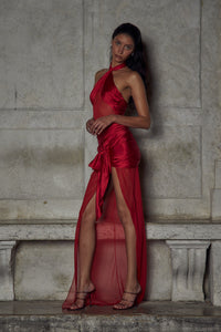 Mirror Palais Bow Wrap Dress Scarlet Side 1