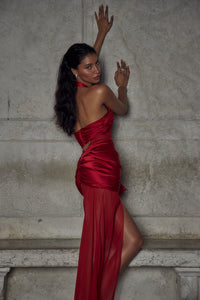 Mirror Palais Bow Wrap Dress Scarlet Side 4