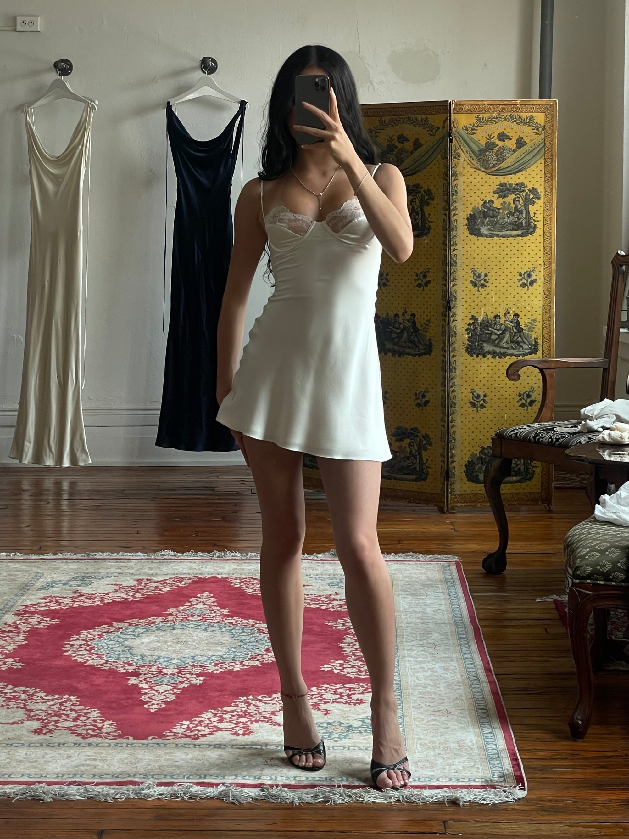 Sample Underwire Slip Dress in Pearl M - Mirror Palais