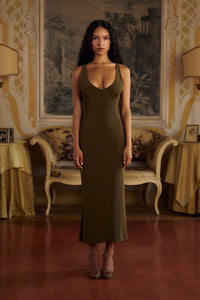 Mirror Palais Iman Supermodel Dress Olive Front 1