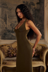 Mirror Palais Iman Supermodel Dress Olive Side 1