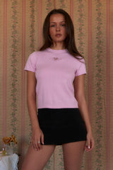 Mirror Palais Cutie Pie Pink Short Sleeve Knit Top Front 