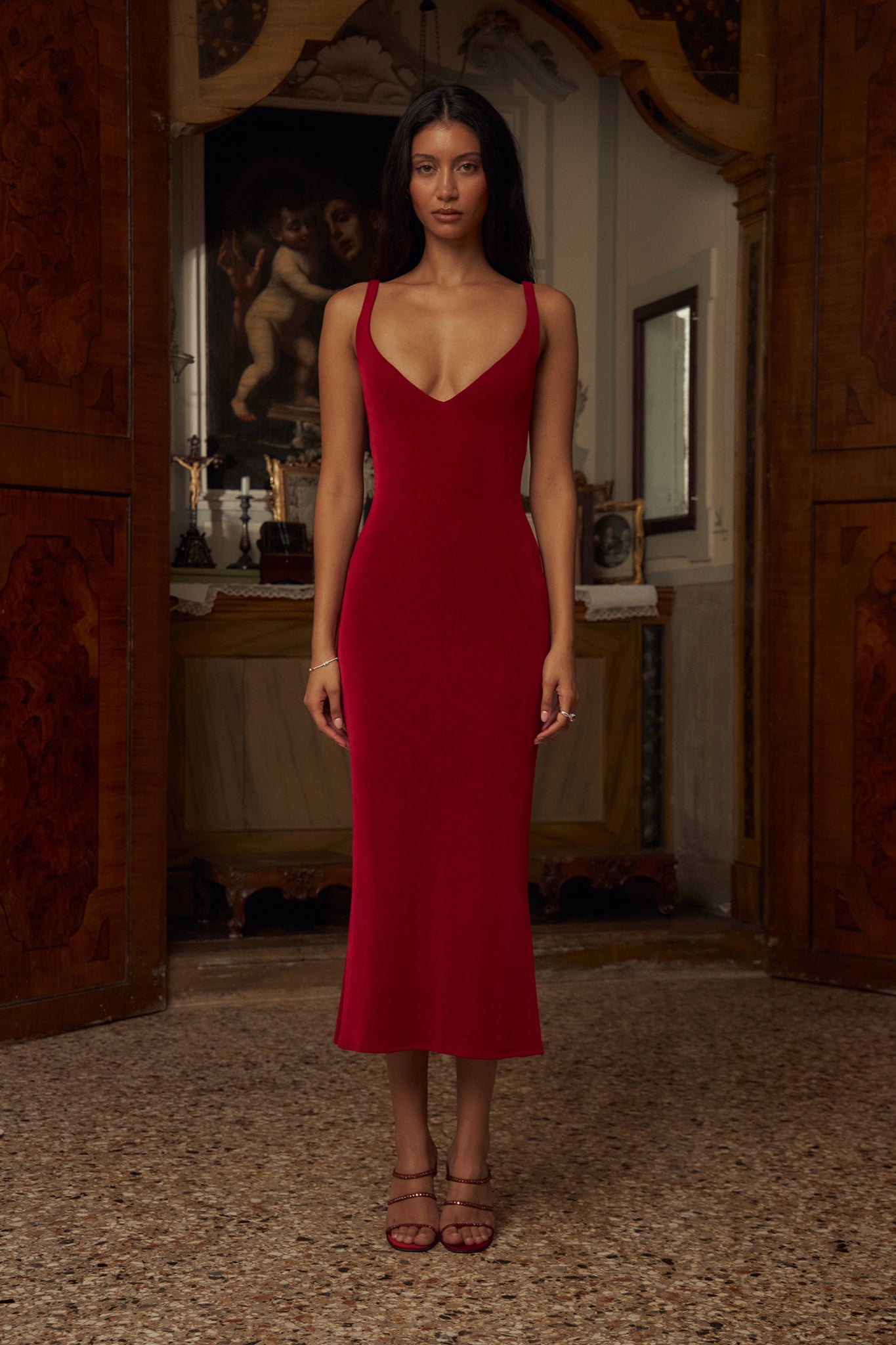 Mirror Palais Naomi Supermodel Dress Scarlet Front 1