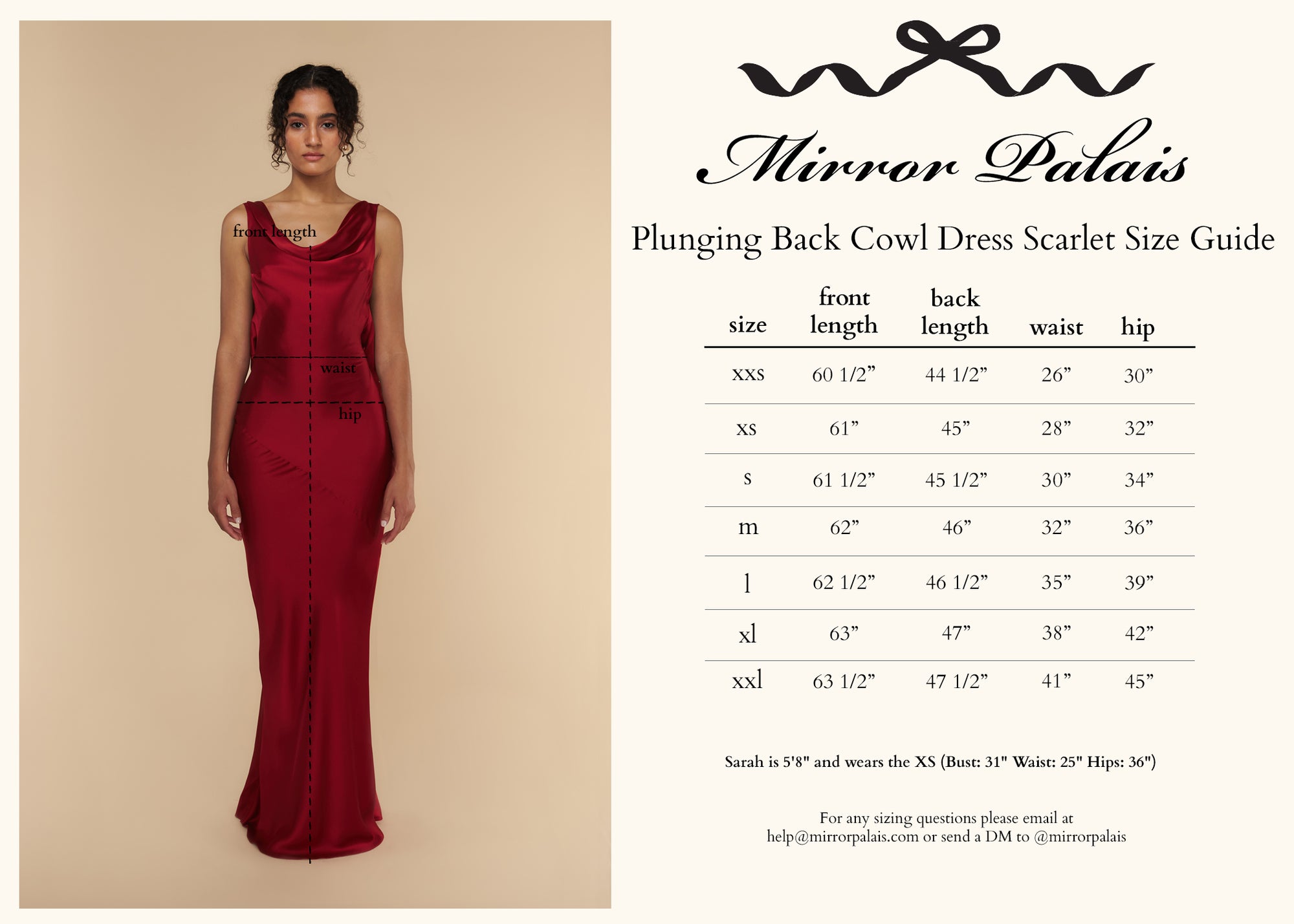 Plunging Back Cowl Dress Scarlet (Pre-Order)