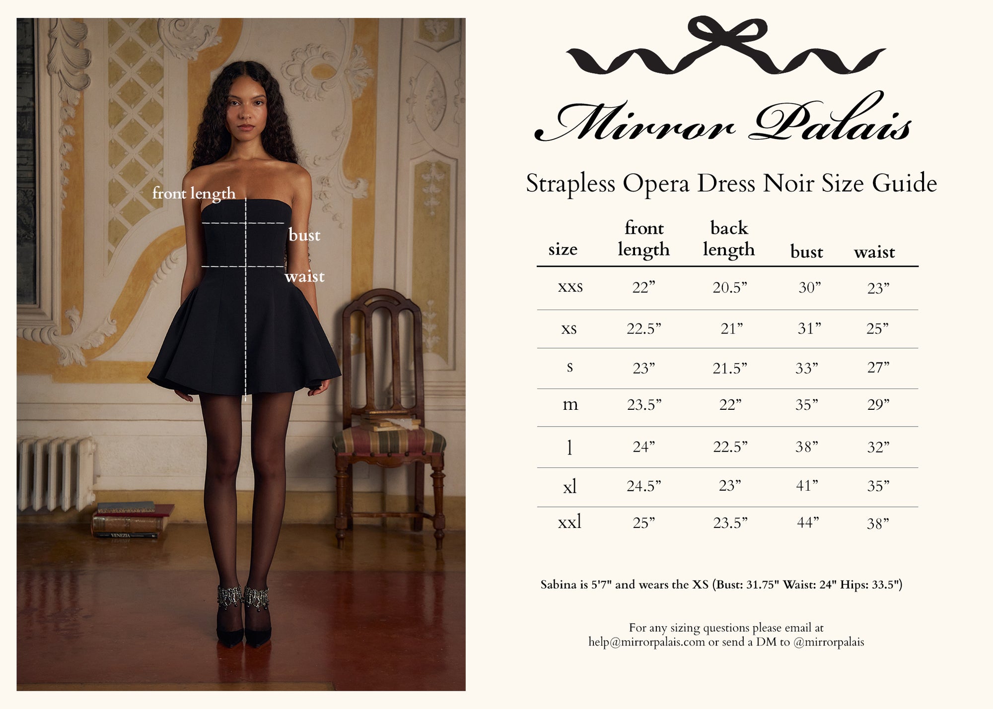 Strapless Opera Mini Dress Noir (Pre-Order)