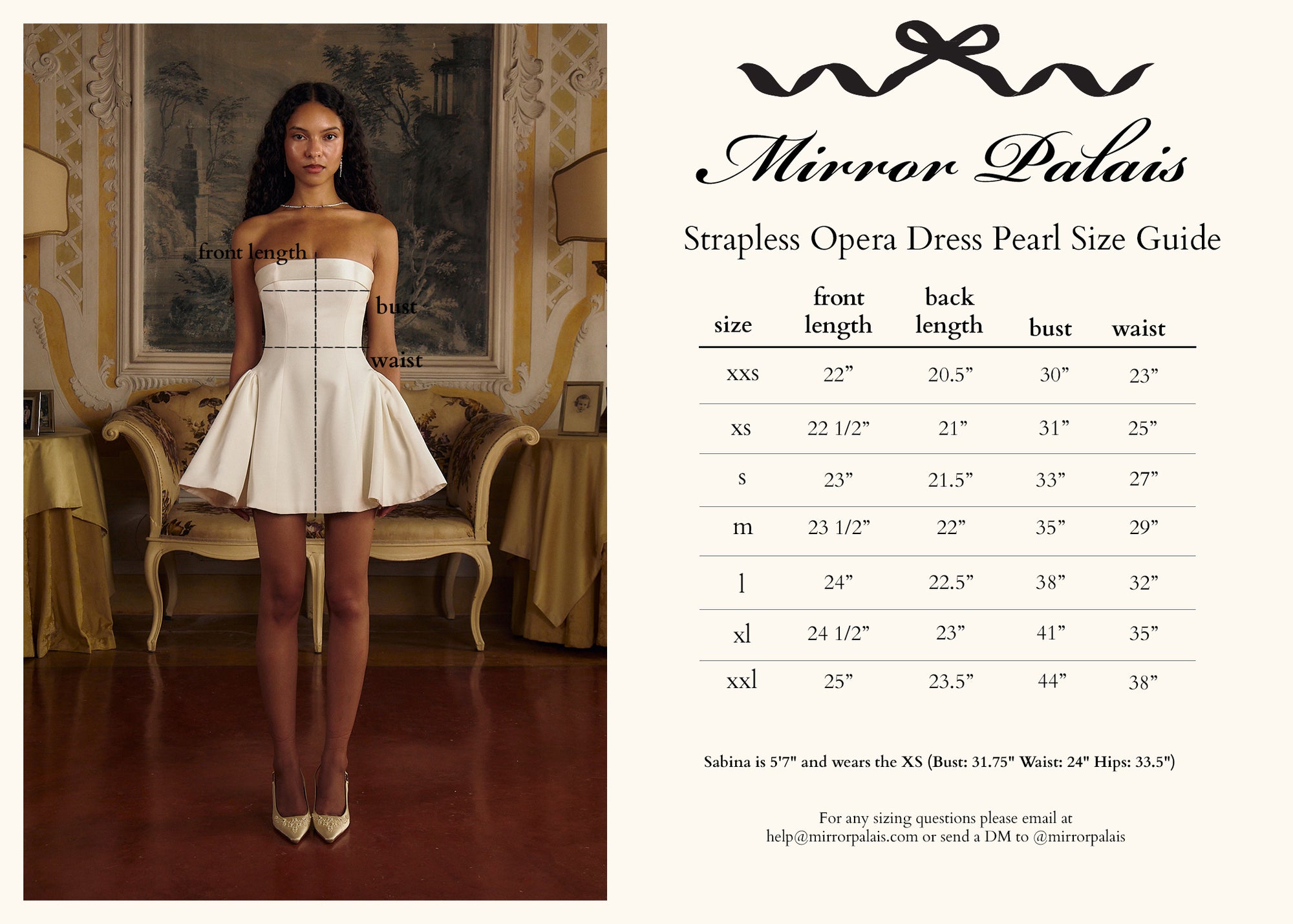 Strapless Opera Mini Dress Pearl (Pre-Order)