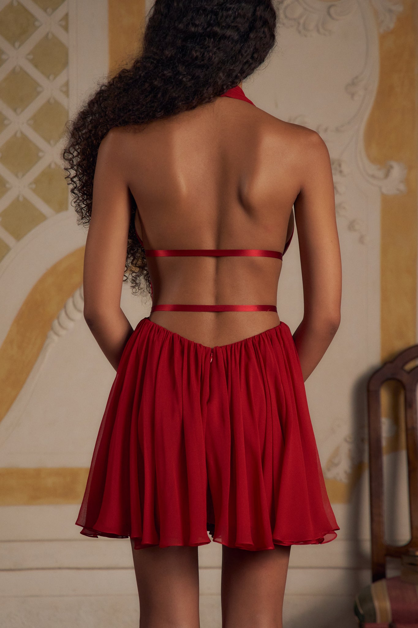 Mirror Palais Venus Mini Dress Scarlet Back 2