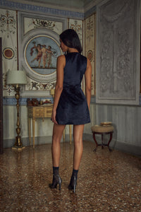 Mirror Palais Azul Velveteen Dress Back 3