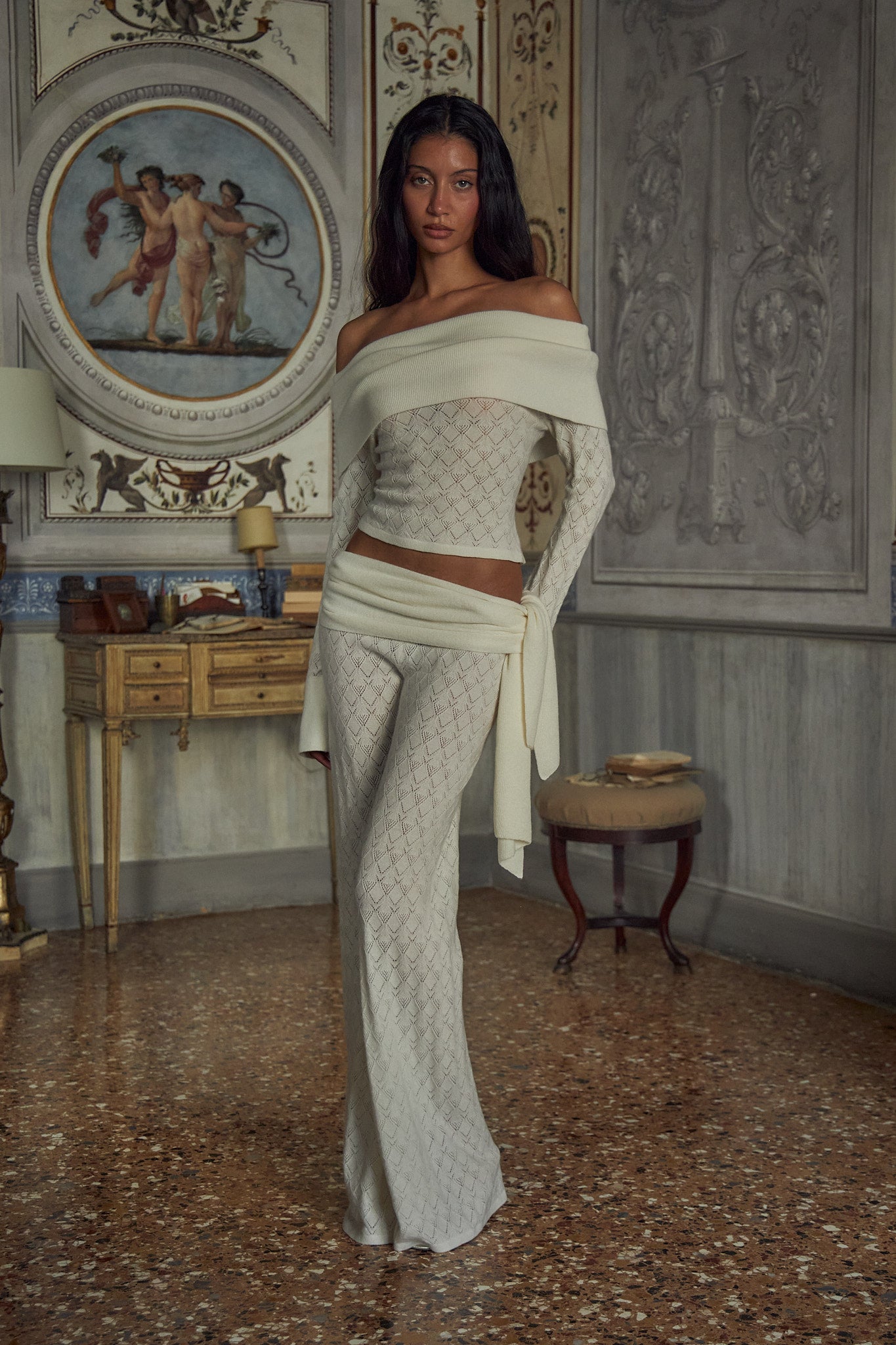 Mirror Palais Creamsicle Wrap Pant in Creme