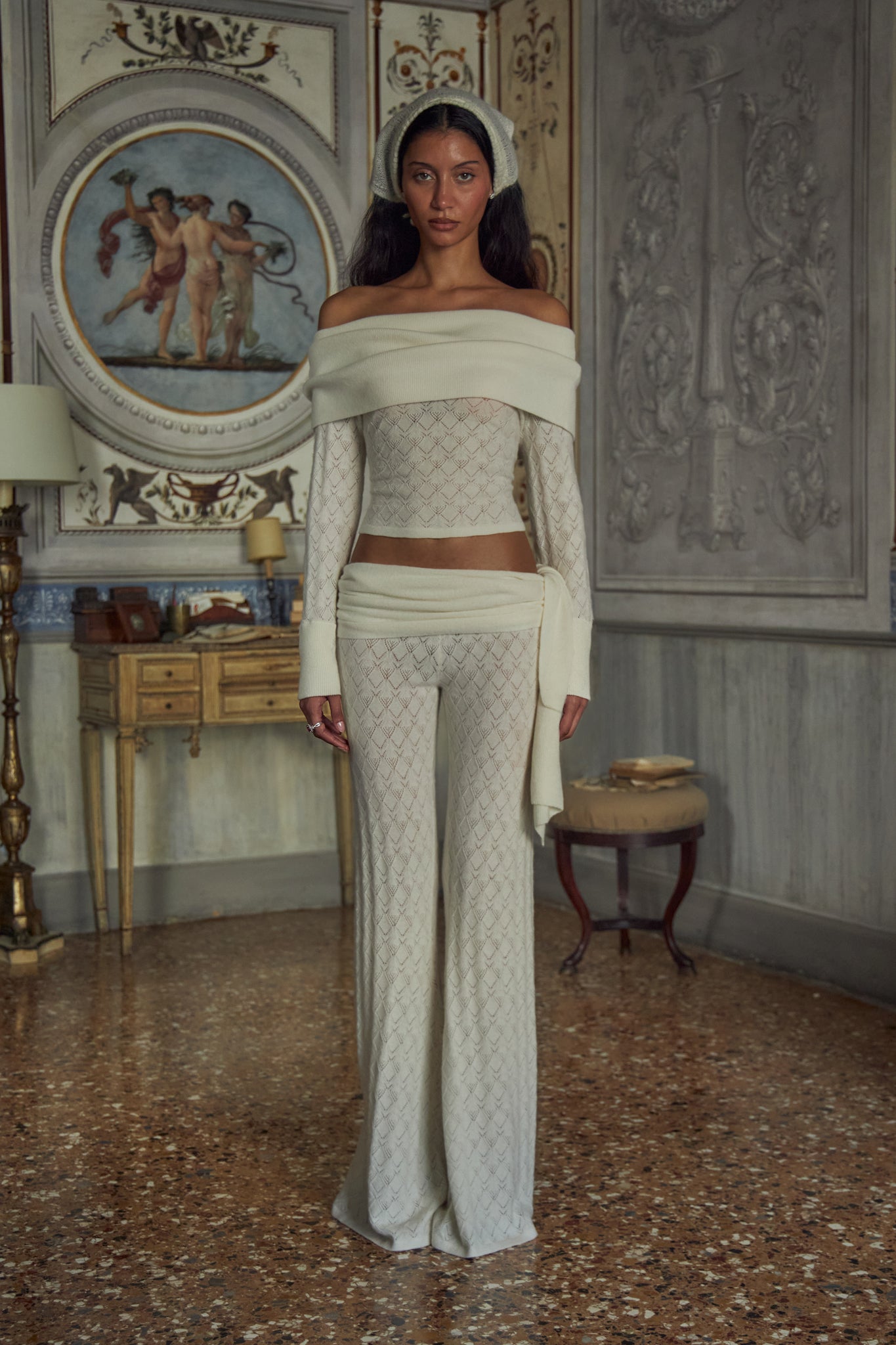 Mirror Palais Creamsicle Wrap Pant in Creme