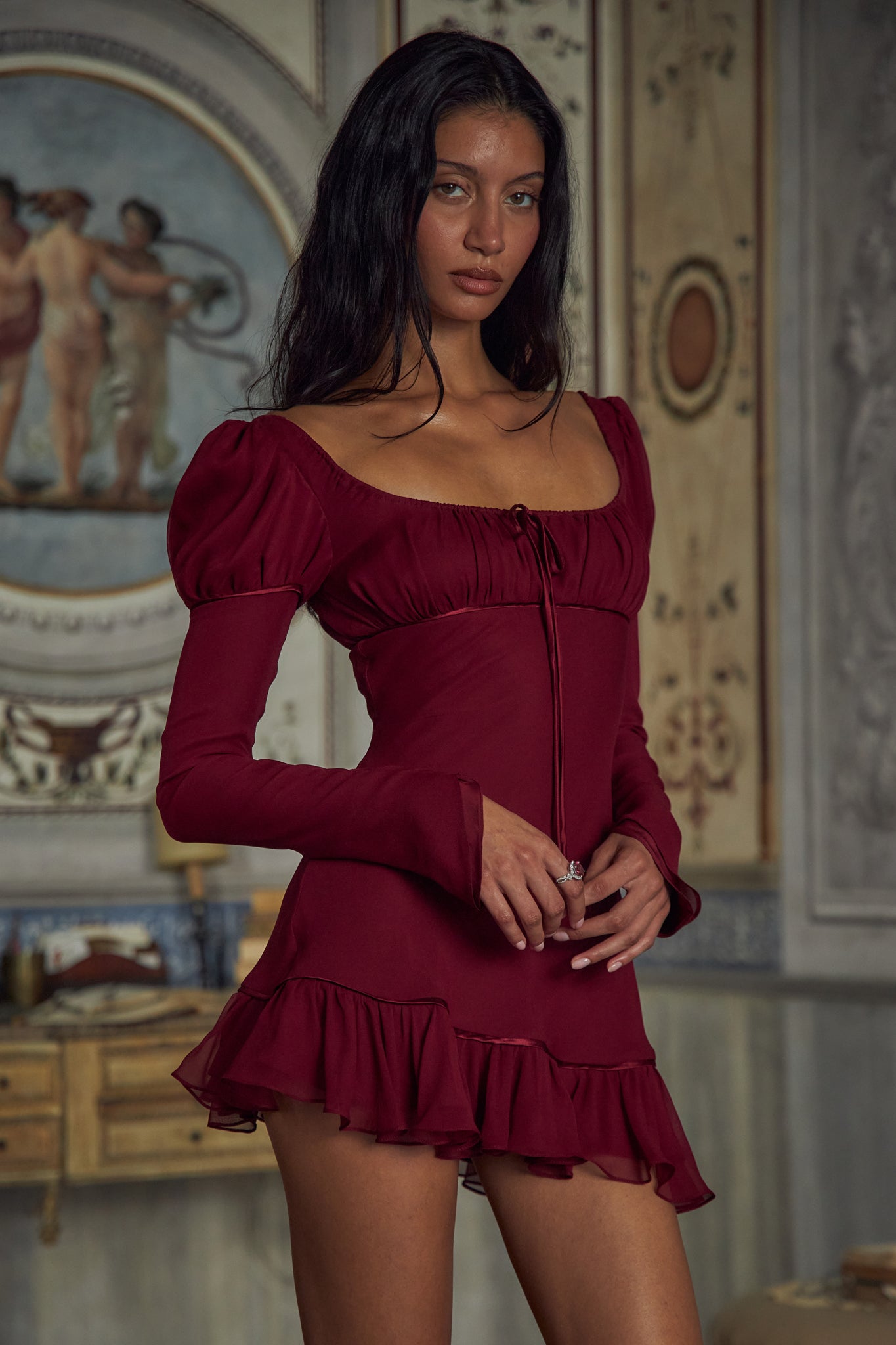 Mirror Palais Fair Verona Mini Dress Sangre Side 1