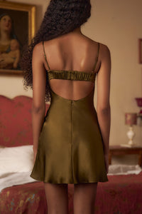 Mirror Palais Underwire Slip Dress Olive Back 2